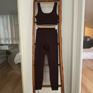 Azur Fit Black Coffee Classic Activewear Set, Size Small.